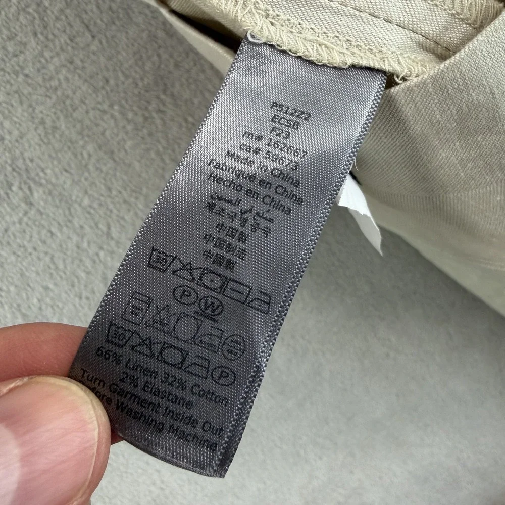 John‎ Varvatos Mercer Slim Fit Pants in Beige Italian Linen Blend Men 36x28 $598
